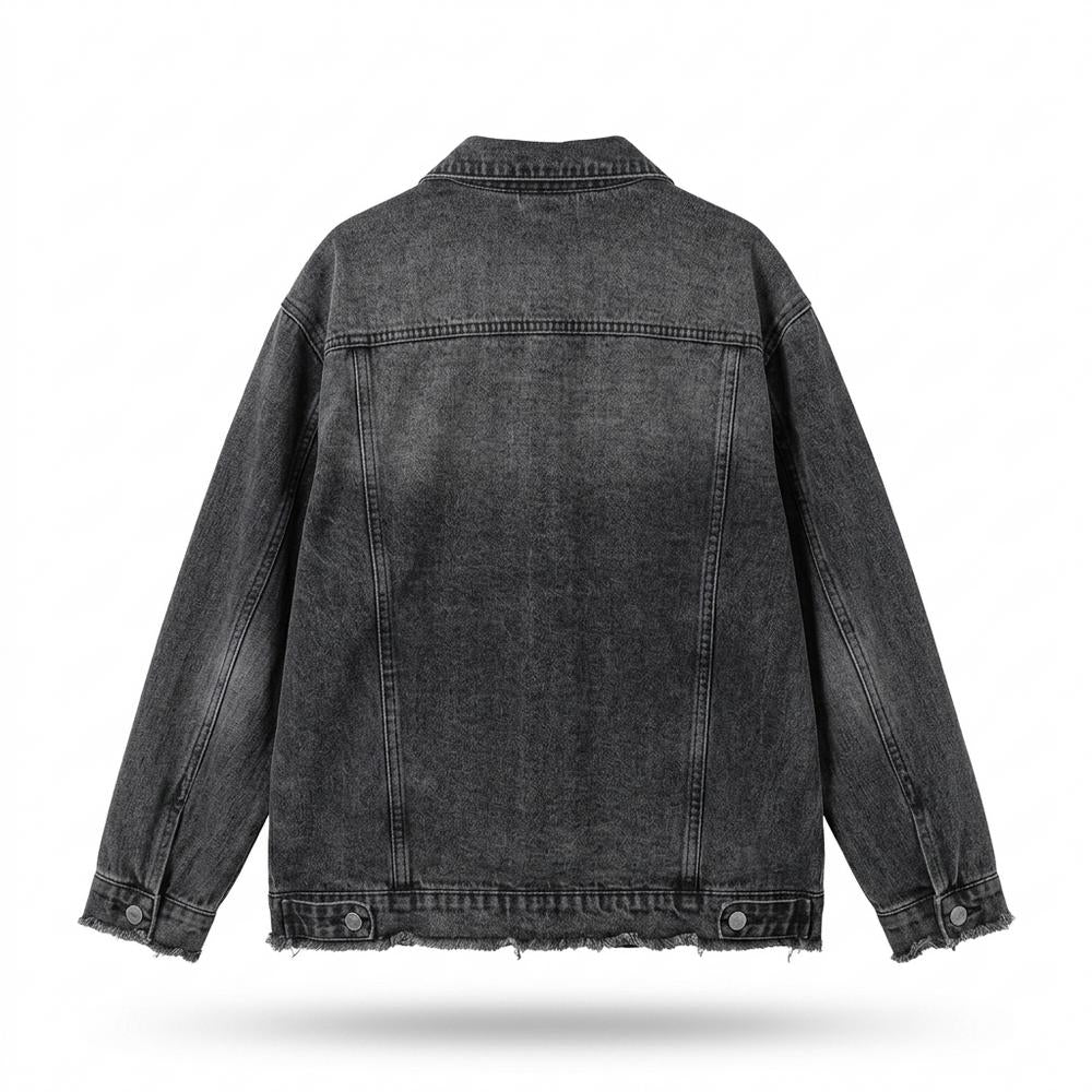 Lederjacken Outlet24 - Lurun | Weit geschnittene Denim Jacke Damen