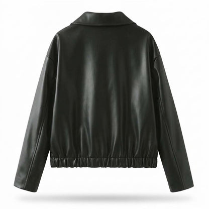 Lederjacken Outlet24 - Zaras | Gekragt Glatt Lederjacke Unisex