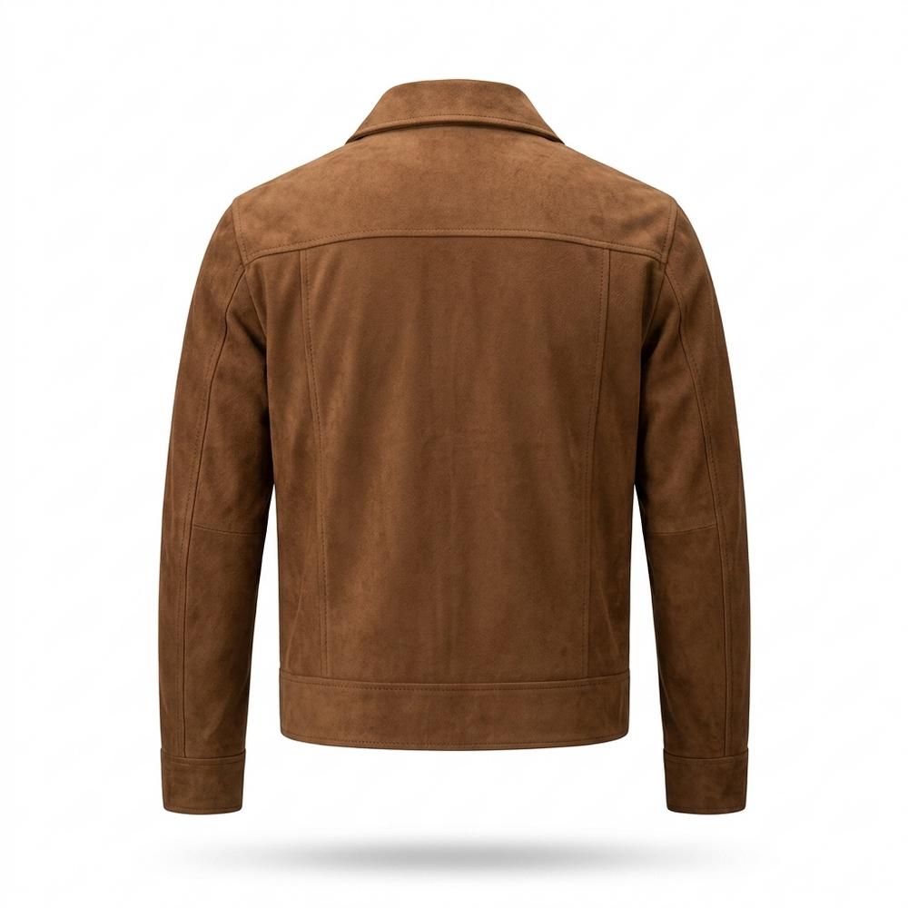 Lederjacken Outlet24 - Lakam | Taillenlange Veloursartige Wildleder-Jacke Herren
