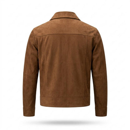 Lederjacken Outlet24 - Lakam | Taillenlange Veloursartige Wildleder-Jacke Herren
