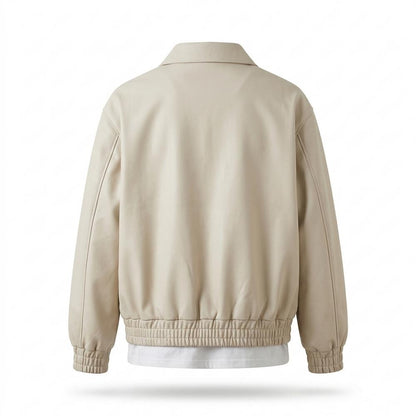 Lederjacken Outlet24 - Zonav | Gefütterte Kentkragen Lederjacke Herren