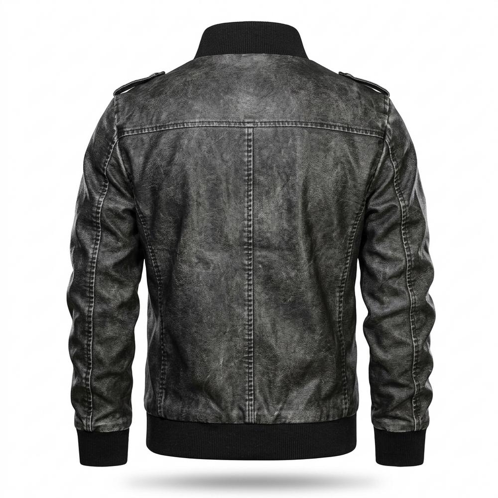 Lederjacken Outlet24 - Dabik | Gewaschen Strukturiert Lederjacke Herren