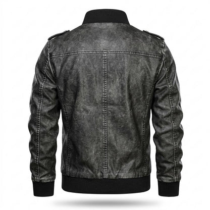 Lederjacken Outlet24 - Dabik | Gewaschen Strukturiert Lederjacke Herren