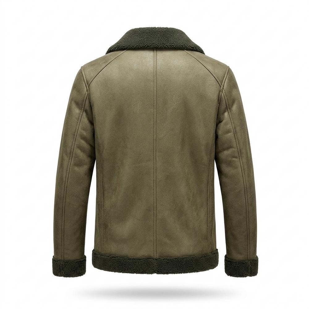 Lederjacken Outlet24 - Aivon | Gefüttert Geknöpft Wildleder-Jacke Herren