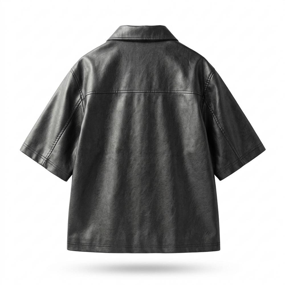 Lederjacken Outlet24 - Civus | Kurzärmlige Glatte Lederjacke Herren