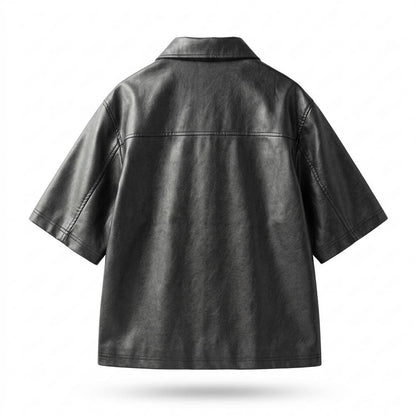 Lederjacken Outlet24 - Civus | Kurzärmlige Glatte Lederjacke Herren