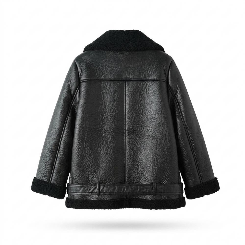 Lederjacken Outlet24 - Yalin | Gefüttert Asymmetrisch Lederjacke Damen