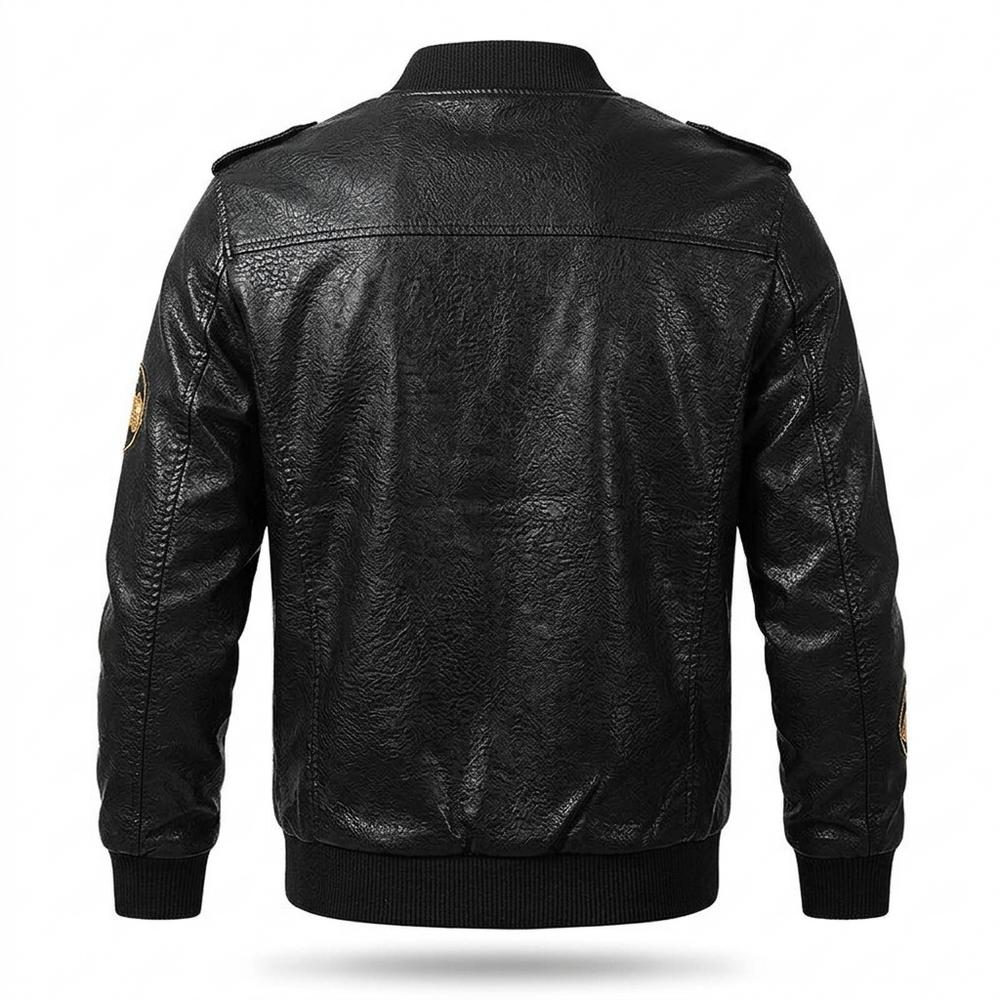 Lederjacken Outlet24 - Kisev | Bestickt Gefüttert Lederjacke Herren