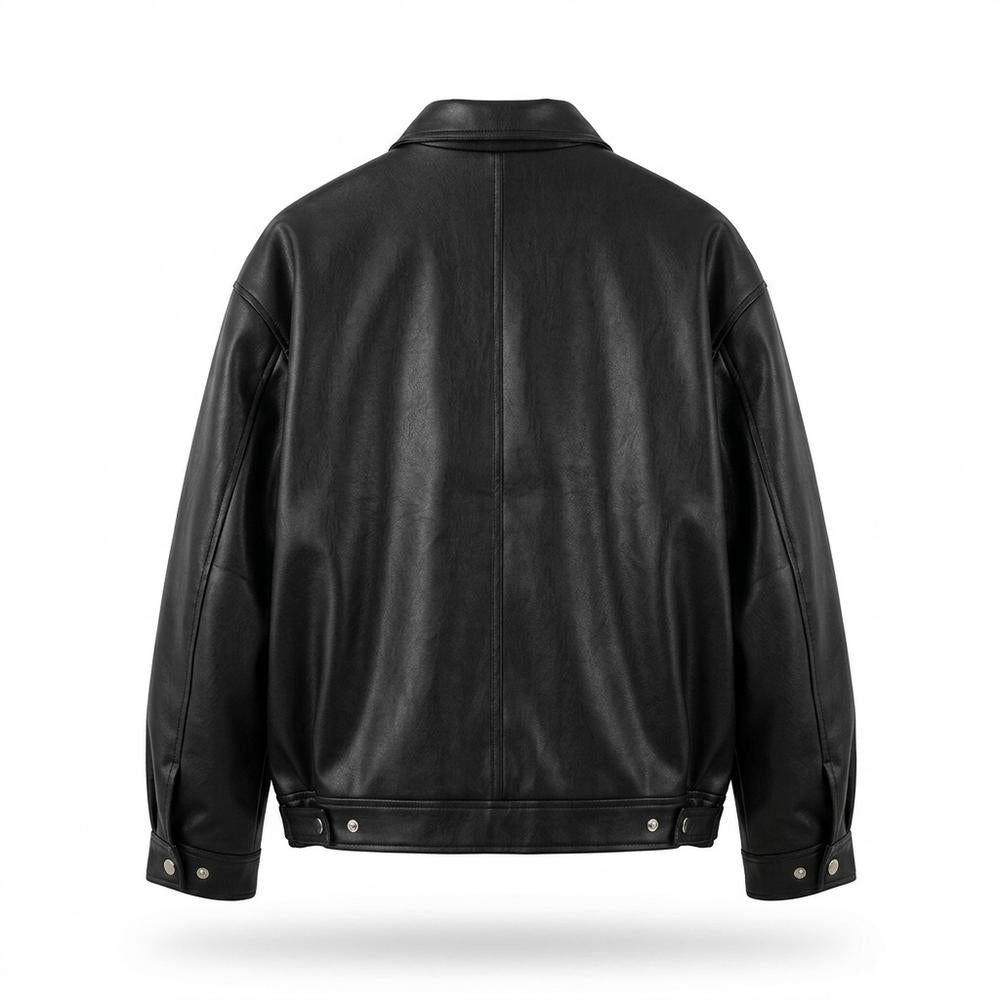 Lederjacken Outlet24 - Lomir | Kastig Geknöpft Lederjacke Unisex
