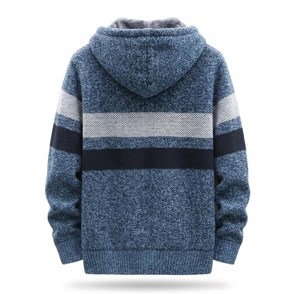 Lederjacken Outlet24 - Cukiv | Gefüttert Gestreift Strickjacke Herren
