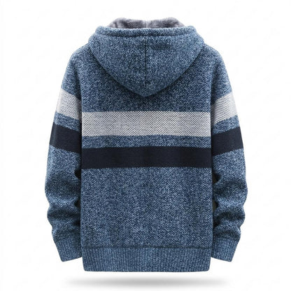 Lederjacken Outlet24 - Cukiv | Gefüttert Gestreift Strickjacke Herren