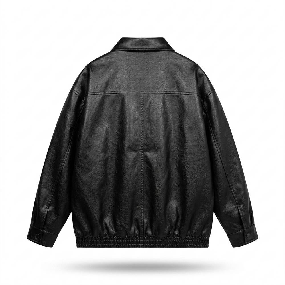 Lederjacken Outlet24 - Rokus | Geknöpft Oversized Lederjacke Unisex