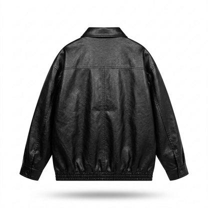 Lederjacken Outlet24 - Rokus | Geknöpft Oversized Lederjacke Unisex
