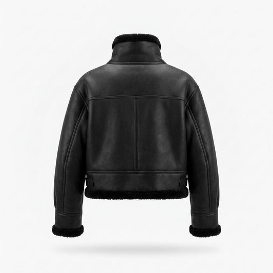 Lederjacken Outlet24 - Yupus | Gefütterte Gekürzte Lederjacke Unisex