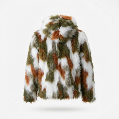 Lederjacken Outlet24 - Coler | Mehrfarbige Zottelige Jacke Herren