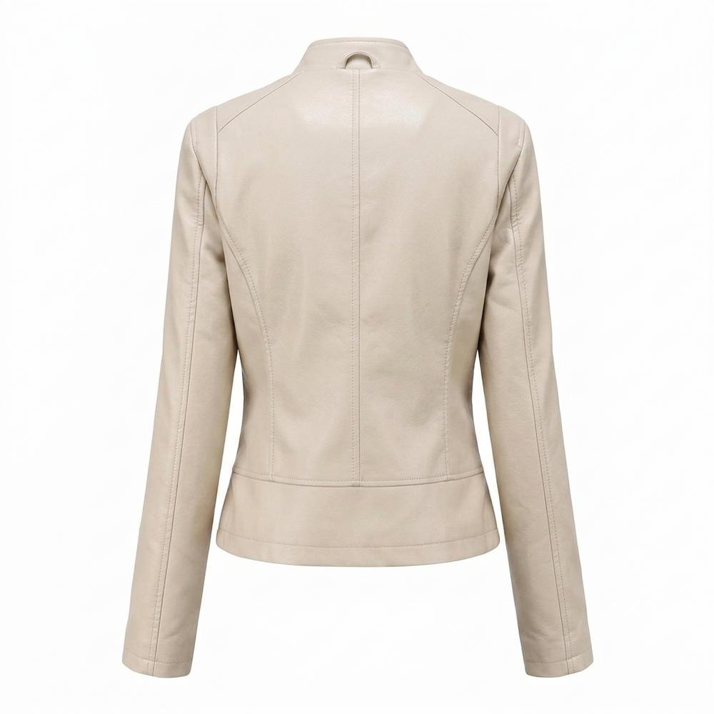 Lederjacken Outlet24 - Dugem | Nietenbesetzt Asymmetrisch Lederjacke Damen