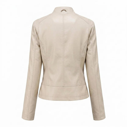 Lederjacken Outlet24 - Dugem | Nietenbesetzt Asymmetrisch Lederjacke Damen