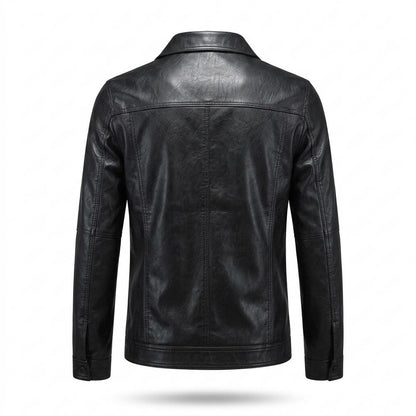 Lederjacken Outlet24 - Rezem | Geknöpft Tailliert Lederjacke Herren