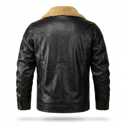 Lederjacken Outlet24 - Yumuk | Gefüttert Geknöpft Lederjacke Herren
