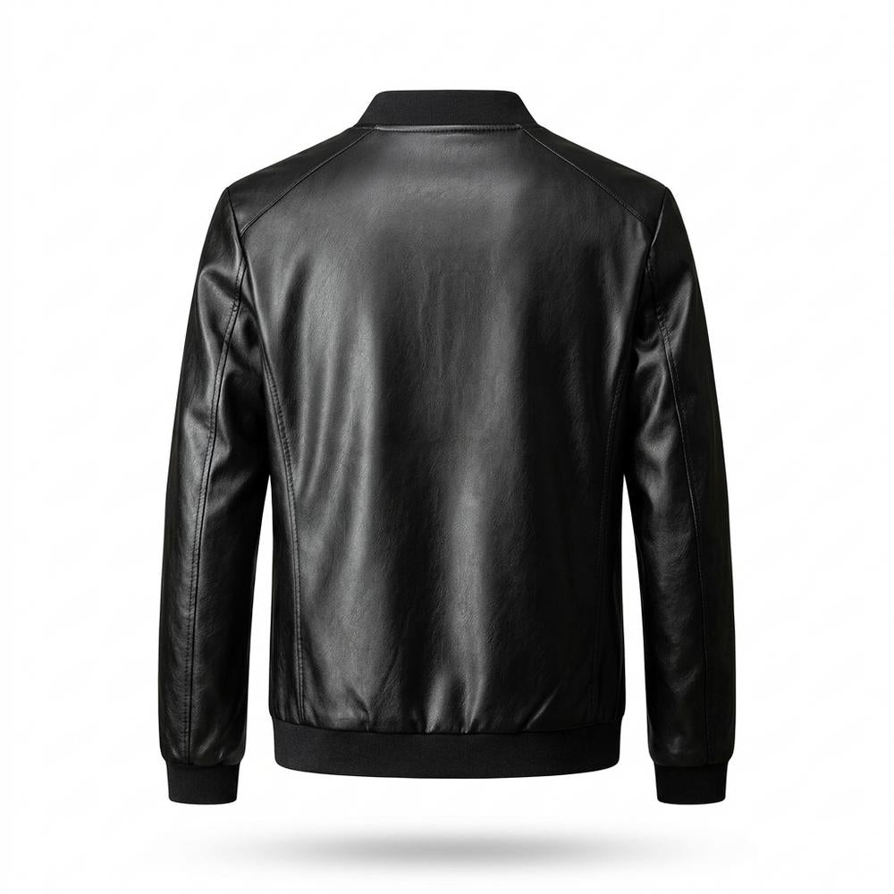 Lederjacken Outlet24 - Cetus | Glatte Gefütterte Lederjacke Herren