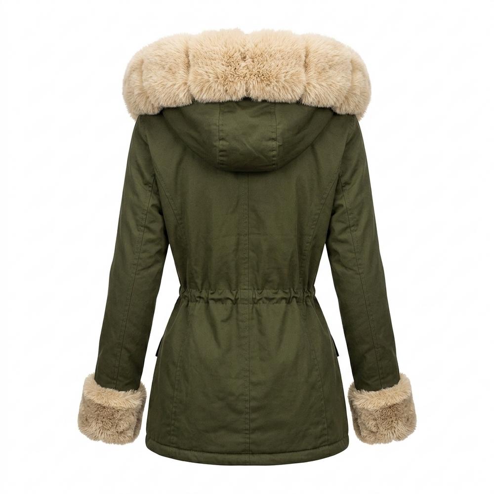 Lederjacken Outlet24 - Nibin | Gefütterter Webpelz Mantel Damen