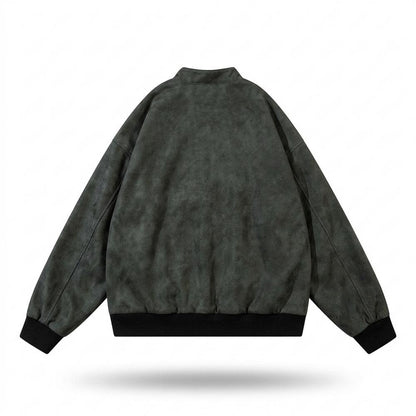 Lederjacken Outlet24 - Yolun | Bestickt Kastig Wildleder-Jacke Unisex