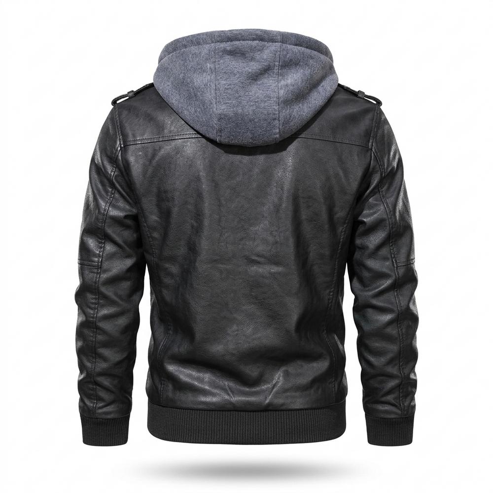 Lederjacken Outlet24 - Deram | Gefüttert Strukturiert Lederjacke Herren