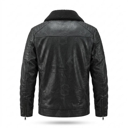 Lederjacken Outlet24 - Tadol | Gefütterte Strukturierte Lederjacke Herren