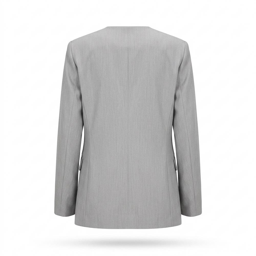 Lederjacken Outlet24 - Keles | Kragenloser Plissierter Anzug Damen