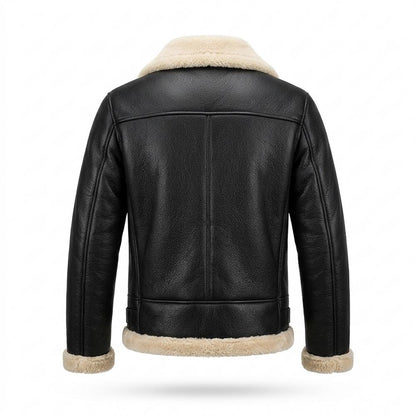 Lederjacken Outlet24 - Kunov | Breitkragige Gefütterte Lederjacke Herren