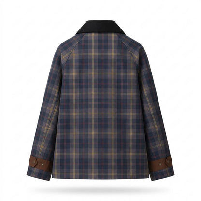 Lederjacken Outlet24 - Dehan | Karierte Geknöpfte Jacke Unisex