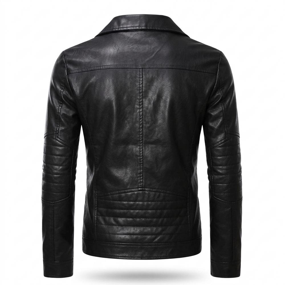 Lederjacken Outlet24 - Zafod | Asymmetrisch Tailliert Lederjacke Herren
