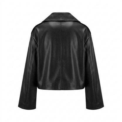 Lederjacken Outlet24 - Cisin | Kurze Zweireihige Lederjacke Damen