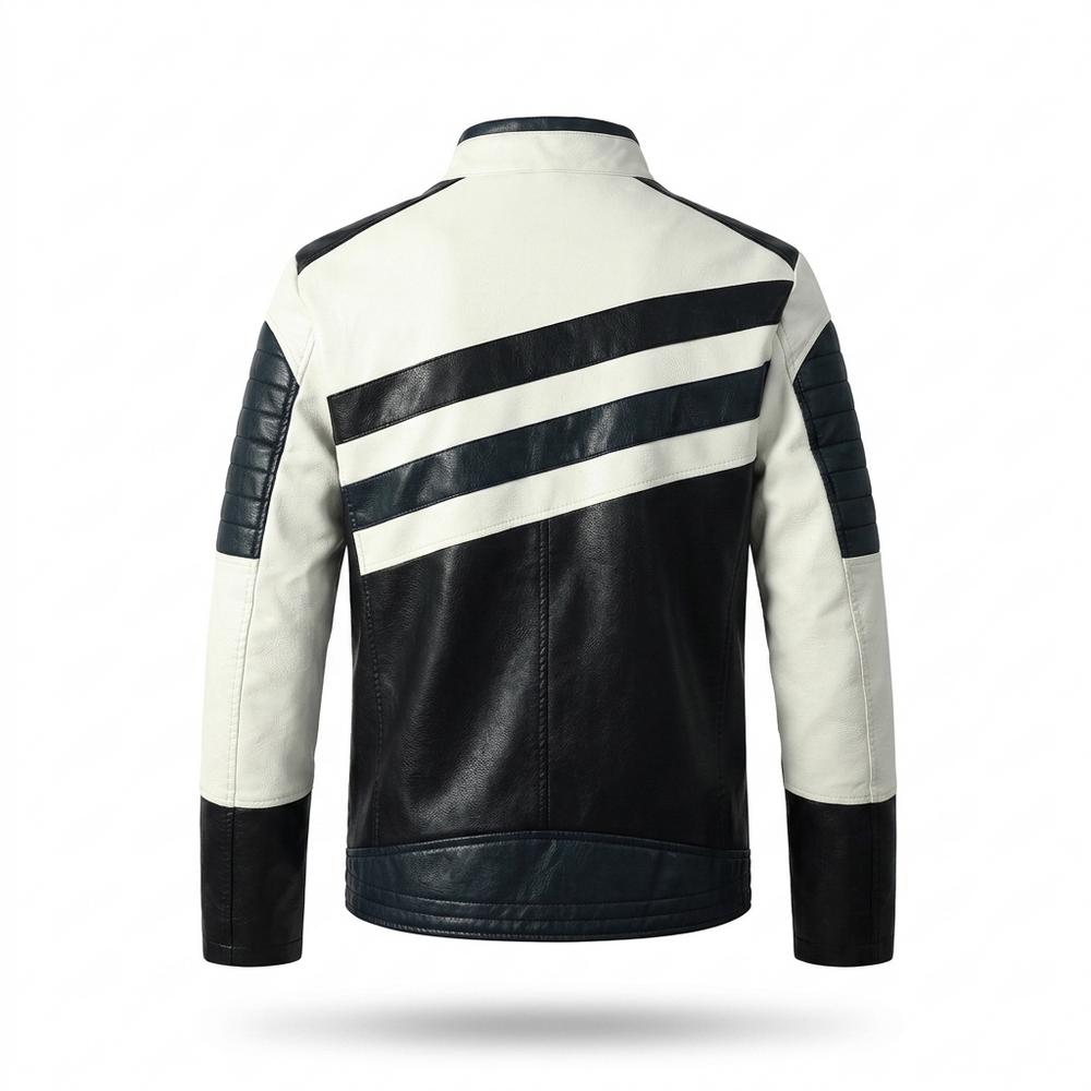 Lederjacken Outlet24 - Dalam | Farbblockiert Gesteppt Lederjacke Herren