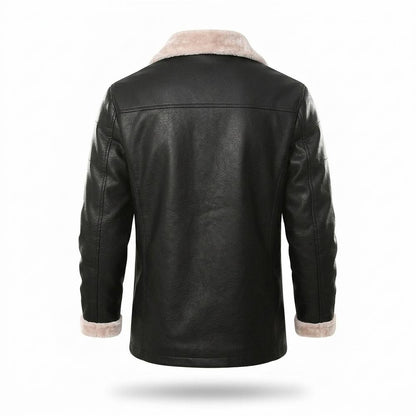 Lederjacken Outlet24 - Masil | Gefütterte Geknöpfte Lederjacke Herren