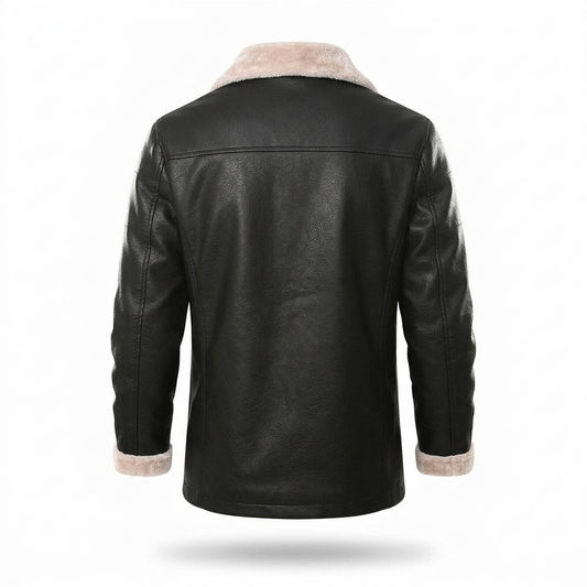 Lederjacken Outlet24 - Masil | Gefütterte Geknöpfte Lederjacke Herren