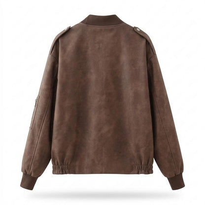 Lederjacken Outlet24 - Aohal | Gefütterte Matte Wildleder-Jacke Unisex