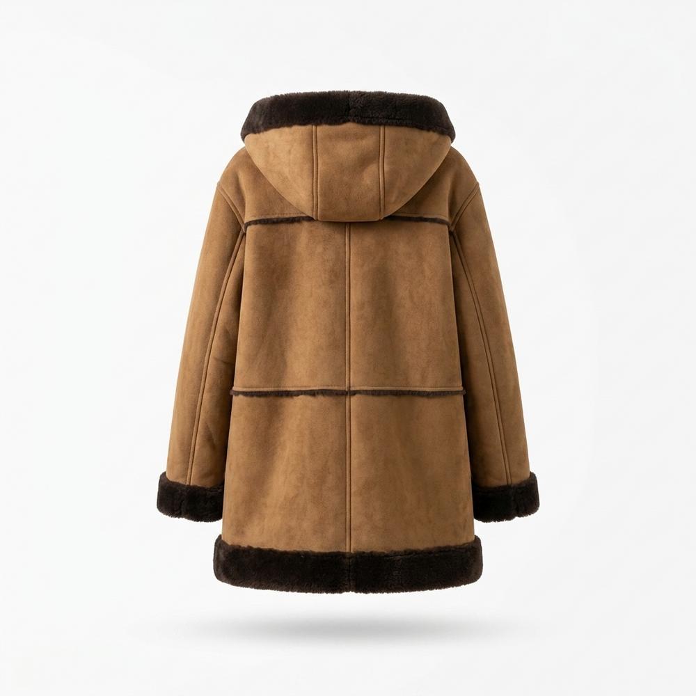 Lederjacken Outlet24 - Zosel | Gefütterter Veloursartiger Mantel Damen