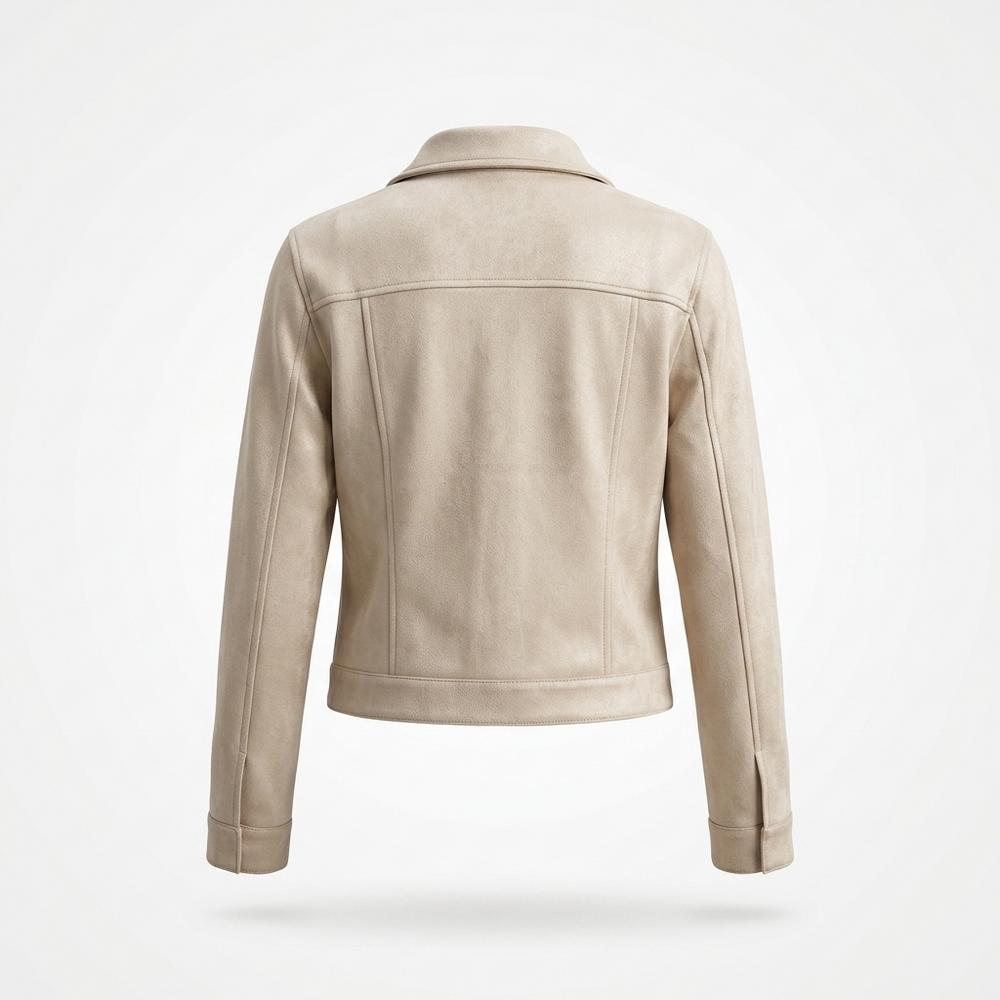 Lederjacken Outlet24 - Zukir | Geknöpfte Kurz Geschnittene Wildleder-Jacke Damen