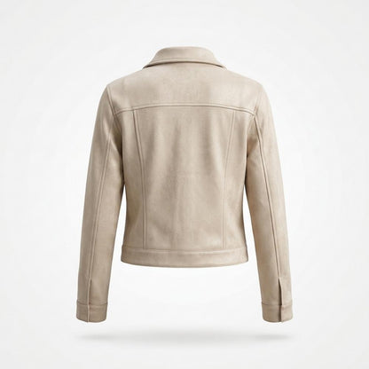 Lederjacken Outlet24 - Zukir | Geknöpfte Kurz Geschnittene Wildleder-Jacke Damen