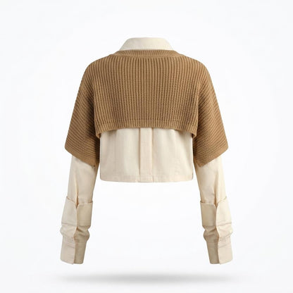 Lederjacken Outlet24 - Norov | Kurzgeschnittener Gerippter Pullover Damen