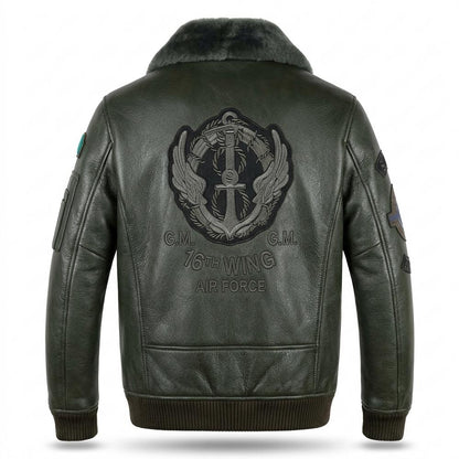 Lederjacken Outlet24 - Aigad | Gefüttert Bestickt Lederjacke Herren