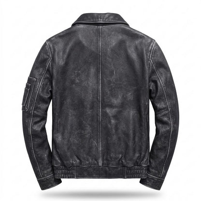 Lederjacken Outlet24 - Kavan | Gekörnt Gefüttert Lederjacke Herren