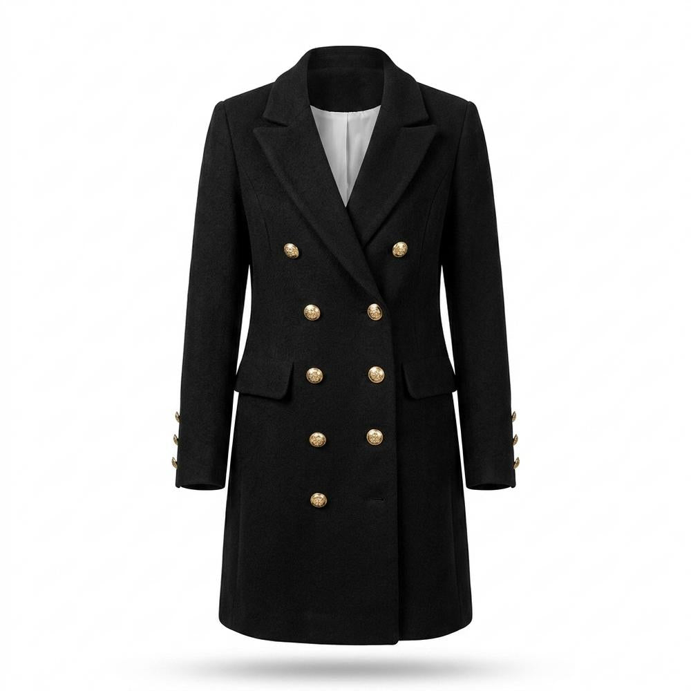 Lederjacken Outlet24 - Kehus | Zweireihiger Woll Mantel Damen