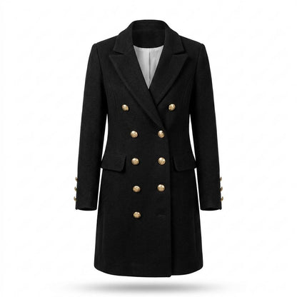 Lederjacken Outlet24 - Kehus | Zweireihiger Woll Mantel Damen