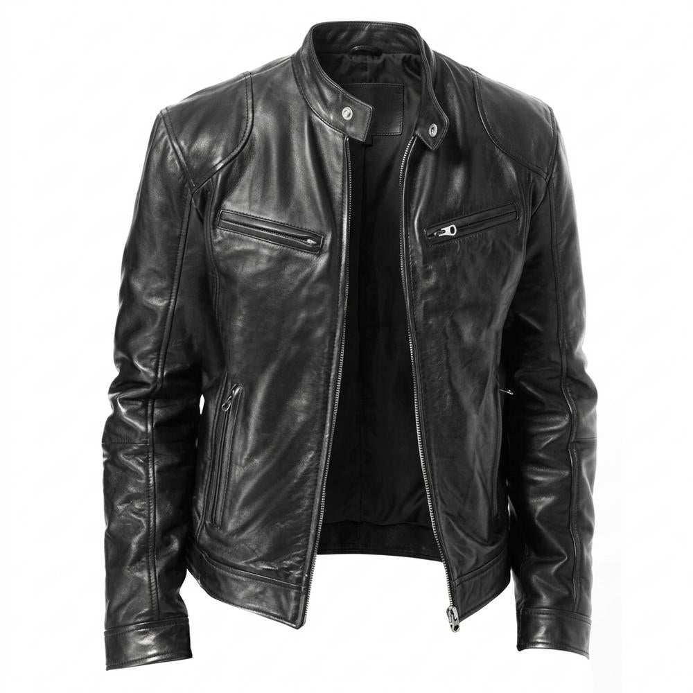 Lederjacken Outlet24 - Kevun | Tailliert Gesteppt Lederjacke Herren