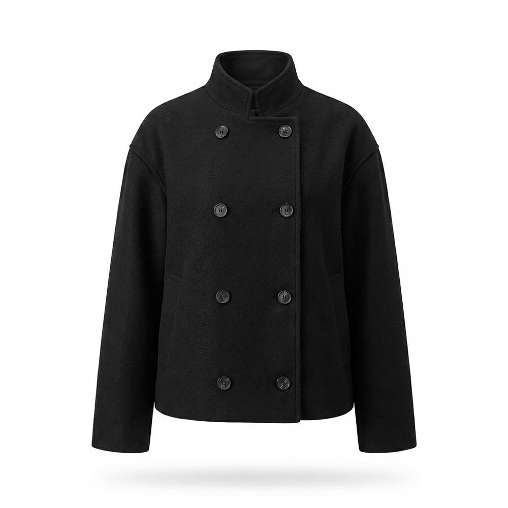 Lederjacken Outlet24 - Cumuk | Doppelreihige Kastige Jacke Damen