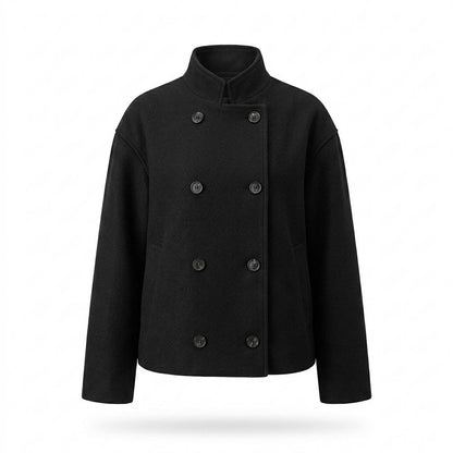 Lederjacken Outlet24 - Cumuk | Doppelreihige Kastige Jacke Damen
