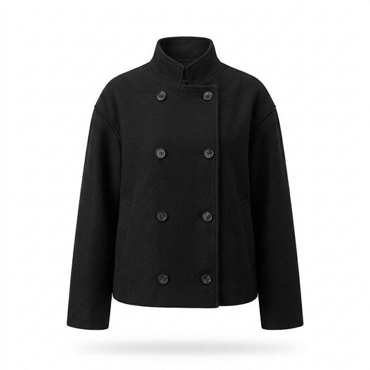 Lederjacken Outlet24 - Cumuk | Doppelreihige Kastige Jacke Damen
