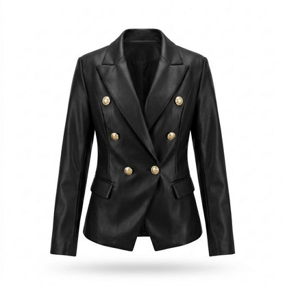 Lederjacken Outlet24 - Ditem | Zweireihig Tailliert Lederjacke Damen
